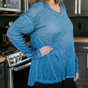 Royal Blue Burnout Top